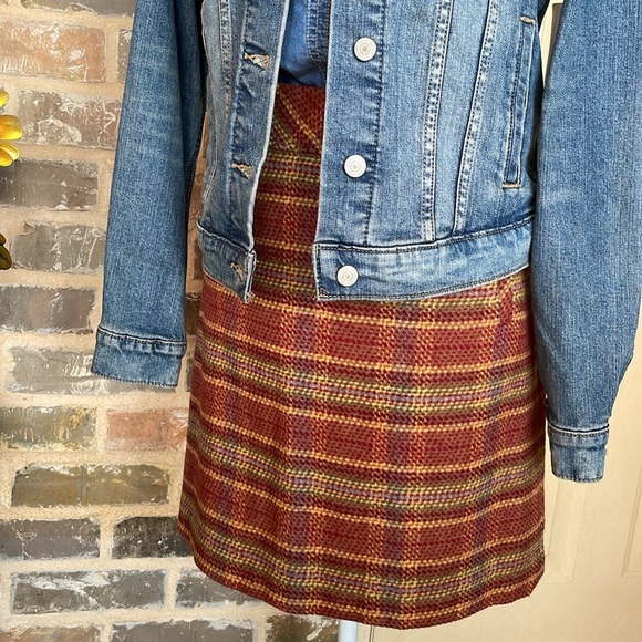 Talbots Autumn Tones Plaid Tweed Wool Pencil Mini Skirt Lined New With Tags - Picture 11 of 13